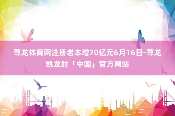 尊龙体育网　　注册老本增70亿元　　6月16日-尊龙凯龙时「中国」官方网站
