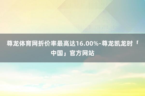 尊龙体育网折价率最高达16.00%-尊龙凯龙时「中国」官方网站