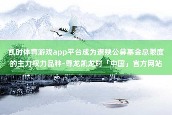凯时体育游戏app平台成为遭殃公募基金总限度的主力权力品种-尊龙凯龙时「中国」官方网站