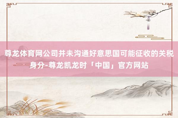 尊龙体育网公司并未沟通好意思国可能征收的关税身分-尊龙凯龙时「中国」官方网站