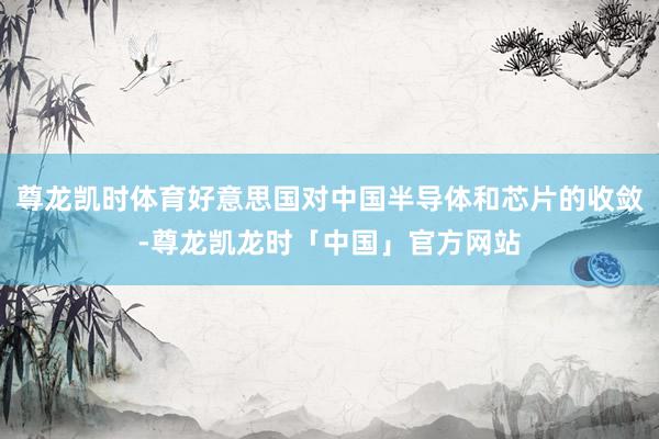 尊龙凯时体育好意思国对中国半导体和芯片的收敛-尊龙凯龙时「中国」官方网站