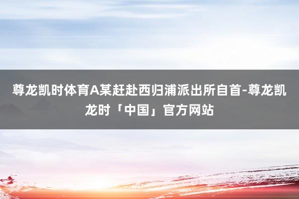尊龙凯时体育A某赶赴西归浦派出所自首-尊龙凯龙时「中国」官方网站
