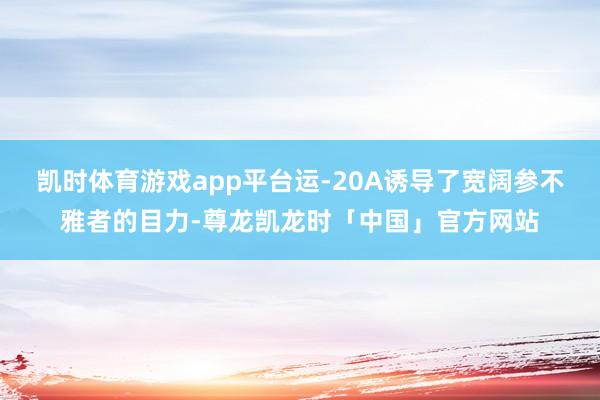 凯时体育游戏app平台运-20A诱导了宽阔参不雅者的目力-尊龙凯龙时「中国」官方网站