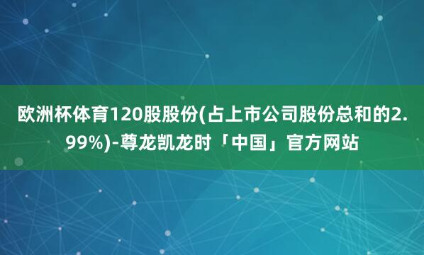 欧洲杯体育120股股份(占上市公司股份总和的2.99%)-尊龙凯龙时「中国」官方网站